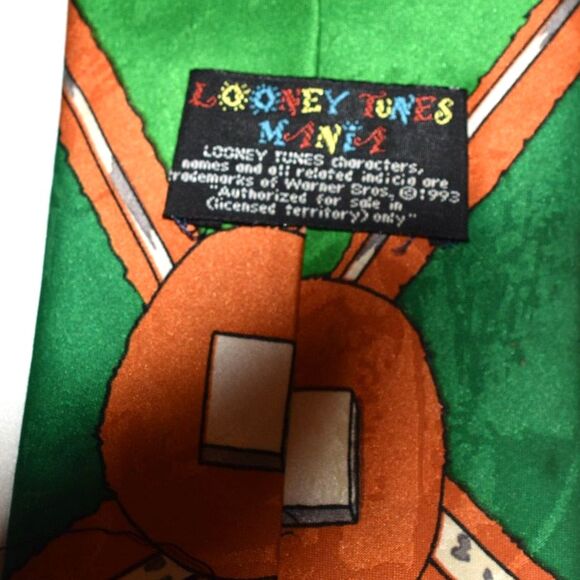 1993 Vintage Looney Tunes Mania Bugs The Home Run Silk Tie - Picture 4 of 4